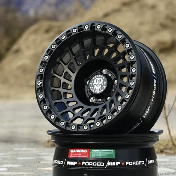 定制/批量生产 SINOTRUCK 6061 铝合金锻造轮毂 8-15 英寸黑色表面处理，适用于皮卡和 SUV 车辆改装/升级