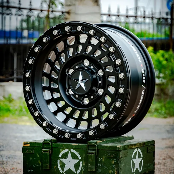定制/批量生产 SINOTRUCK 6061 铝合金锻造轮毂 8-15 英寸黑色表面处理，适用于皮卡和 SUV 车辆改装/升级
